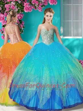 Fashionable Beaded and Applique 15th Birthday Dresses in Multi Color