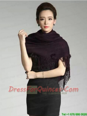 2015 Knitted Fabric Inexpensive Wraps in Black