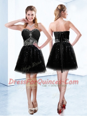 Best Selling Black Sweetheart Lace Up Beading Prom Gown Sleeveless