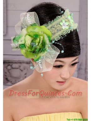Green And Fresh Small Laurie Flowers Beading Fascinators For Party