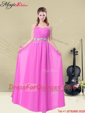 Gorgeous Empire Sweetheart Prom Dresses with Ruching and Belt