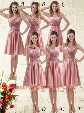 Romantic Sweetheart Empire Chiffon Dama Dresses with Ruching
