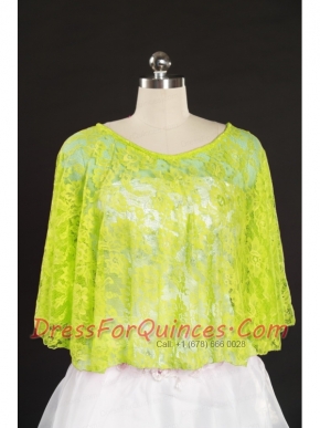 2015 Beading Lace Yellow Green Hot Sale Wraps