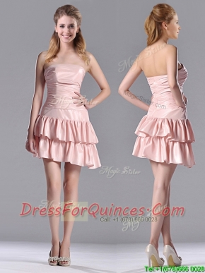 Low Price Ruffled Layers Short Dama Dress in Asymmetrical