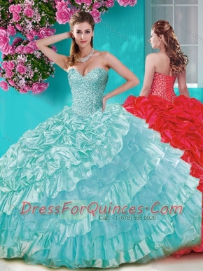 Gorgeous Big Puffy Sweet 16 Dress with Beading and Ruffles Layers