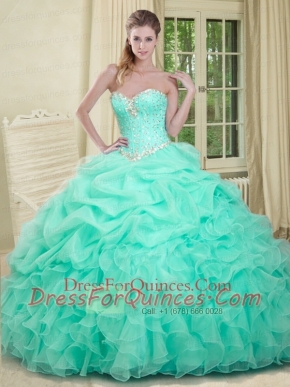 Remarkable Sweetheart Yellow Quinceanera Dress with Beading and Ruffles for 2015