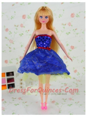 The Most Amazing Royal Blue Dress with Tulle Made to Fit the Barbie Doll