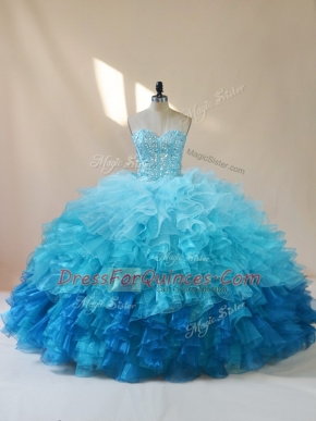 Floor Length Multi-color Sweet 16 Dresses Sweetheart Sleeveless Lace Up