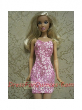 Perfect Printing Short Colorful Barbie Doll Dress