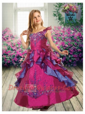 Beautiful Ball Gown Appliques Ankle-length Little Girl Pageant Dress