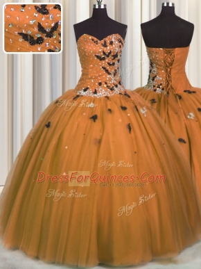 Captivating Tulle Sleeveless Floor Length Quinceanera Dresses and Beading and Appliques