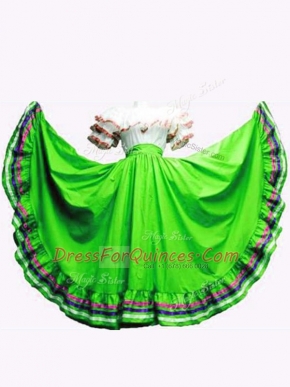 Noble Floor Length Ball Gowns Short Sleeves Green Ball Gown Prom Dress Lace Up