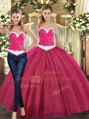 Tulle Sleeveless Floor Length Quinceanera Gowns and Ruching