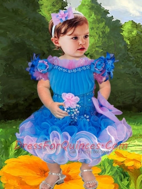 2014 Pretty Tea-length Little Girl Dress with Beading