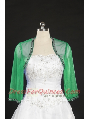 2015 Long Sleeves Turquiose Wraps with Beading