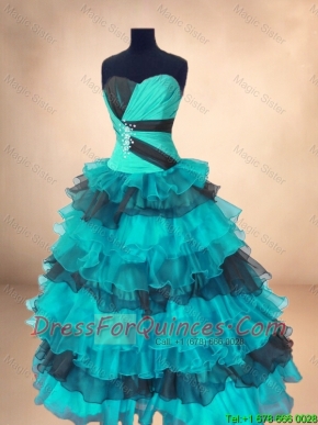 Beautiful 2016 Organza Sweet 16 Gowns with Ruffled Layers