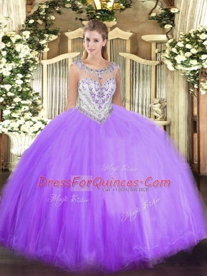 Sleeveless Beading Zipper Quinceanera Gowns