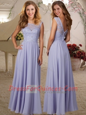 Exquisite Beaded and Laced Lavender Dama Dress with Backless