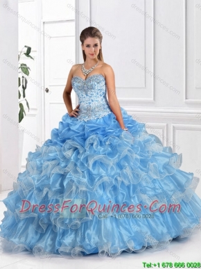 Elegant Appliques and Beaded Sweet 16 Gowns with Ruffled Layers