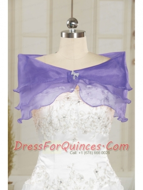Lavender Organza Beading Shawls for Wedding