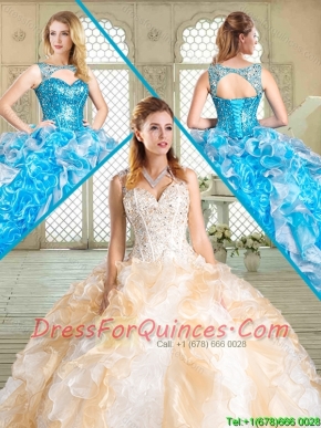 Pretty Sweetheart Quinceanera Dresses with Paillette and Ruffles for Summer