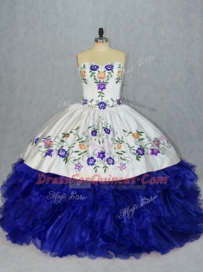 Trendy Sleeveless Beading and Embroidery Lace Up 15th Birthday Dress