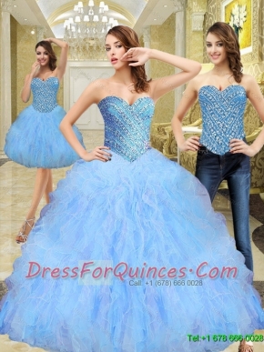Elegant Beading and Ruffles Sweetheart Quinceanera Dresses in Multi Color