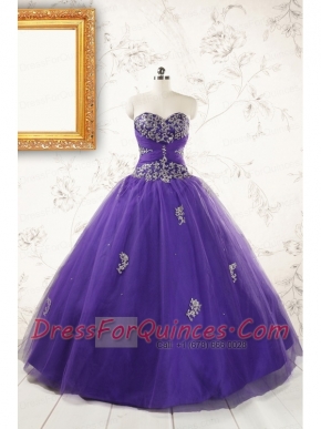 New Arrival Purple Quinceanera Dresses with Appliques and Beading