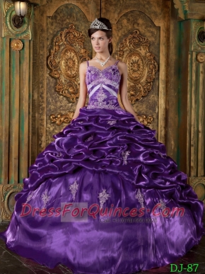 Sweetheart 2014 Quinceanera Dresses Ruffles Taffeta Purple Beadings Lace-up Straps