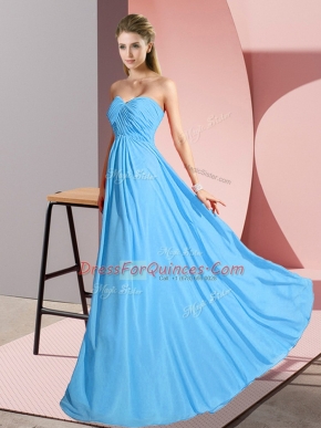High Quality Chiffon Sleeveless Floor Length Teens Party Dress and Ruching