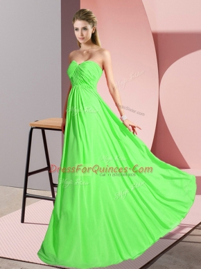 Shining Lace Up Sweetheart Ruching Prom Dress Chiffon Sleeveless
