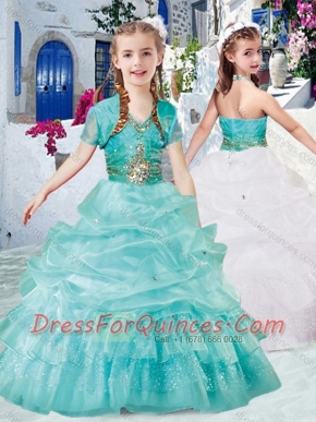 Classical Halter Top Little Girl Pageant Dresses with Beading and Bubles