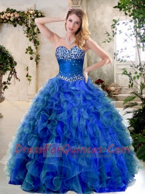 Simple A Line Sweetheart Quinceanera Gowns with Beading and Ruffles