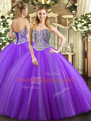 Fine Sleeveless Beading Lace Up Sweet 16 Quinceanera Dress
