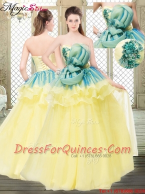 Perfect A Line Strapless Prom Dresses with Bowknot and Ruffles