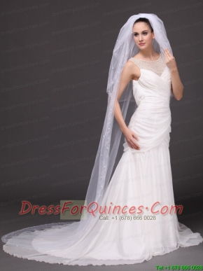Three-tier and Embroidery Bridal Veils For Wedding