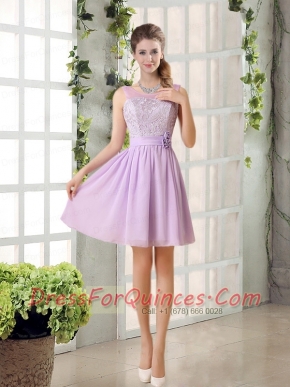 Perfect Dama Dress Ruching with Hand Made Flower in Lilac