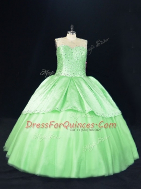 Best Sleeveless Beading Floor Length Quinceanera Dresses