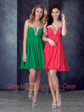 Exquisite Empire Beaded Top Short Prom Dress in Chiffon