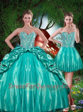 Summer Pretty Sweetheart Beading Detachable Quinceanera Dresses