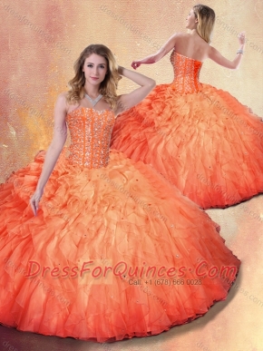 Wonderful Ball Gown Beading and Ruffles Sweet 16 Dresses