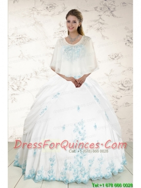 Wonderful Strapless Appliques 2015 Quinceanera Dresses in White