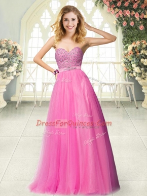 Best Selling Sweetheart Sleeveless Zipper Hot Pink Tulle