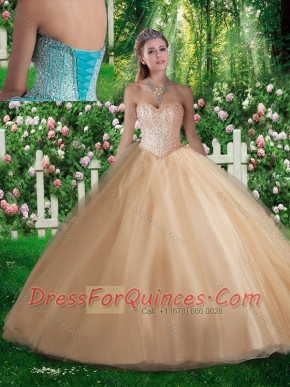 Pretty A Line Sweetheart Beading Quinceanera Dresses for 2016