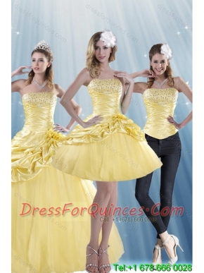 Best Strapless 2015 Strapless Beading Quinceanera Dresses