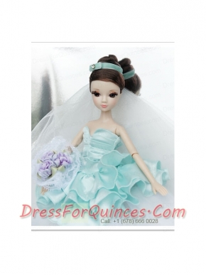 Beutiful Wedding Dress To Noble Barbie With Lace and Ruffles