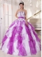 2013 Colorful Ball Gown Strapless Organza Beading Quinceanera Dress