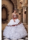 2013 White Ball Gown Organza and Leopard Ruffles Sweetheart Quinceanera Dress