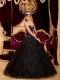 Black Ball Gown Sweetheart Floor-length Tulle Appliques Quinceanera Dress