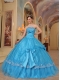 Blue Ball Gown Strapless Floor-length Bows Sequins and Organza Quinceanera Dress Blue Ball Gown Strapless Floor-length Bows Sequins and Organza Quinceanera Dress